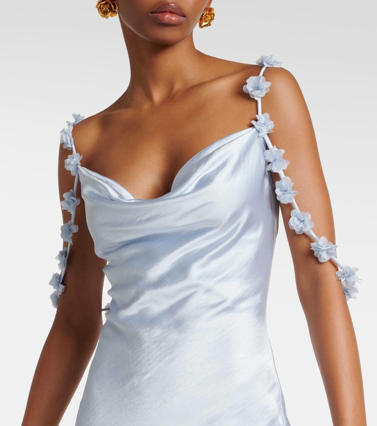 【SELF PORTRAIT】フローラル ブライダル オーガンザドレス Self-Portrait Bridal floral-appliqué satin gown Self-Portrait