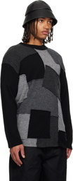 Comme des Garçons Homme Black & Gray Wool Jersey Sweater