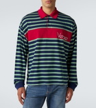 Versace Striped cotton jersey polo shirt