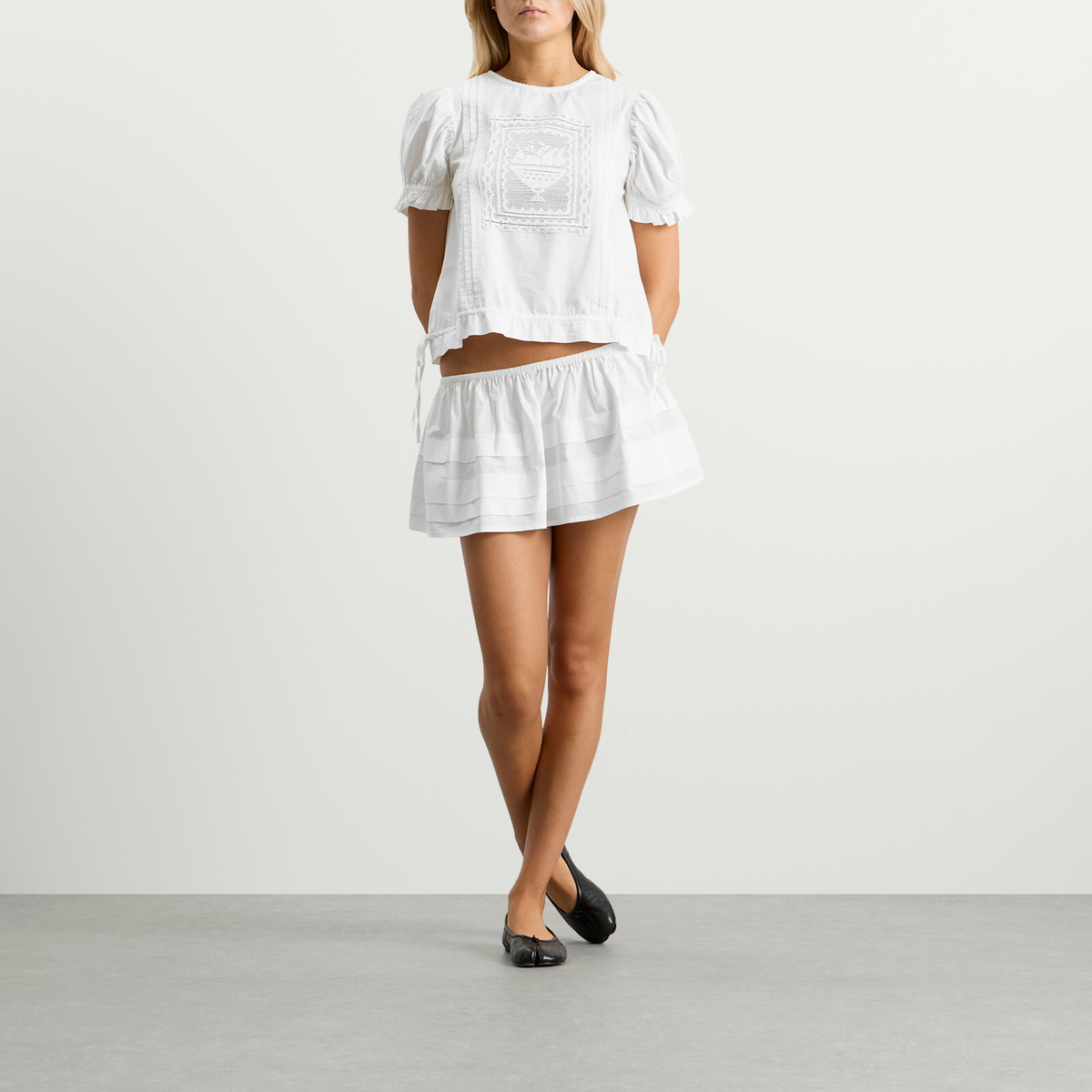 My Mum Made It Women's Pleat Mini Skirt in White