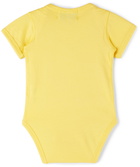 Collina Strada SSENSE Exclusive Baby Yellow Worm Printed Bodysuit