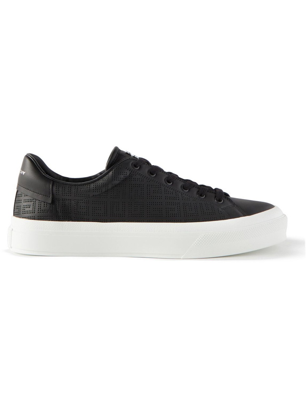 Photo: Givenchy - Perforated Leather Sneakers - Black