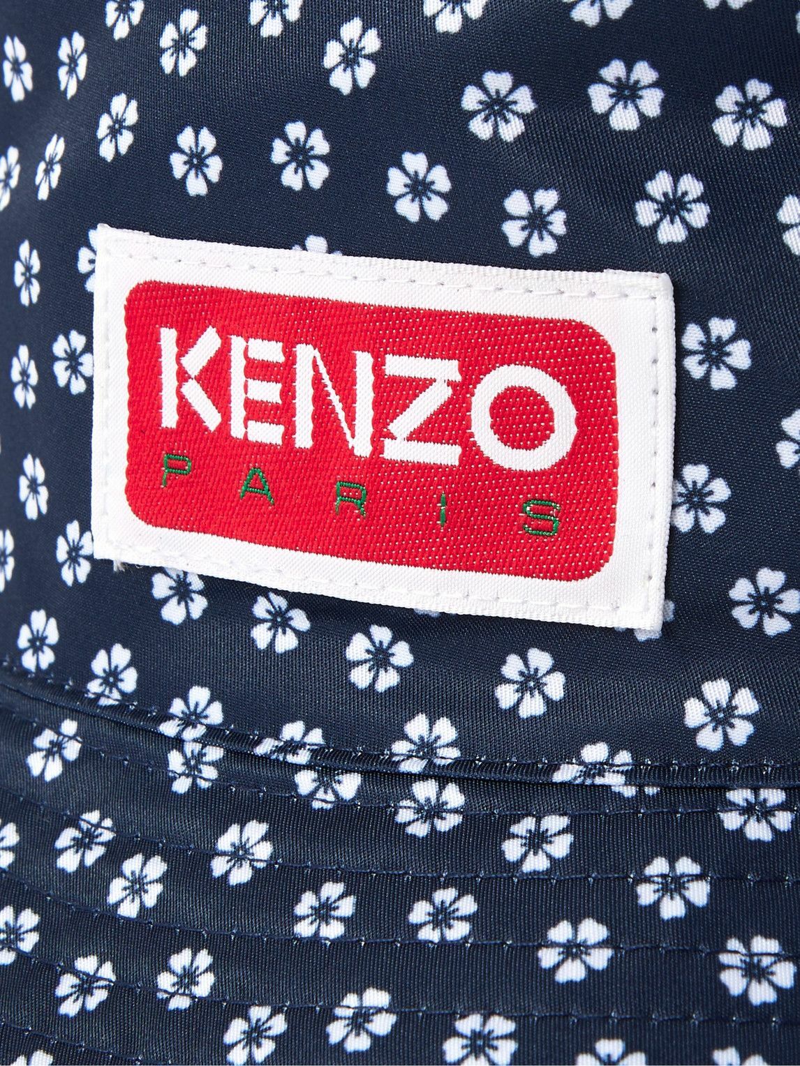 KENZO - Reversible Logo-Appliquéd Floral-Print Satin Bucket  display picture 3