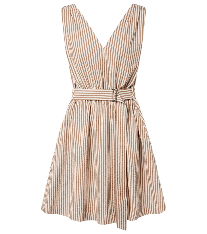 Photo: Brunello Cucinelli Striped cotton-blend minidress