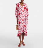 Heidi Klein Evia floral ruffled linen wrap dress