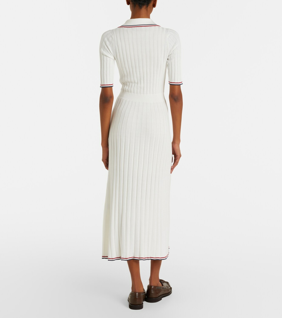 Brunello Cucinelli Ribbed-knit cotton midi dress