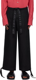 Greg Lauren Black Wide-Leg Trousers