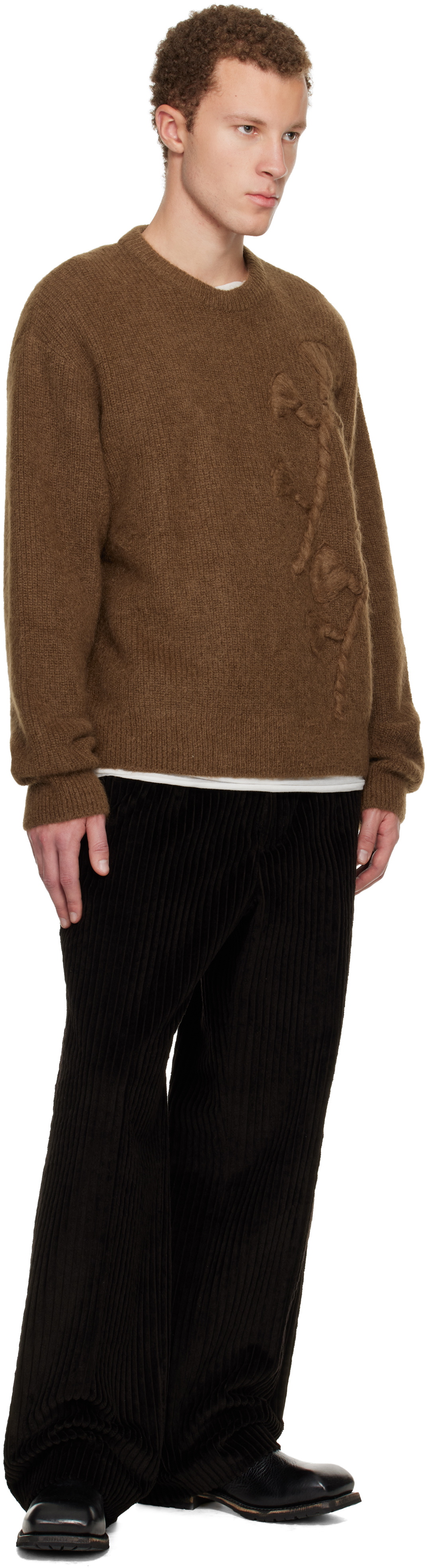 WOOYOUNGMI Tan Flower Mohair Sweater