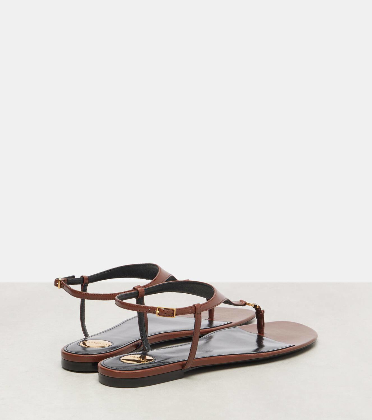 Saint Laurent Cassandra leather thong sandals