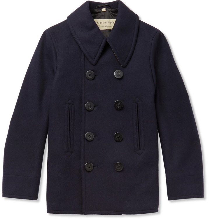 Photo: Burberry - Double-Breasted Wool-Blend Peacoat - Men - Navy