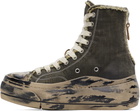 R13 Black Distressed Tall Kurt Sneakers