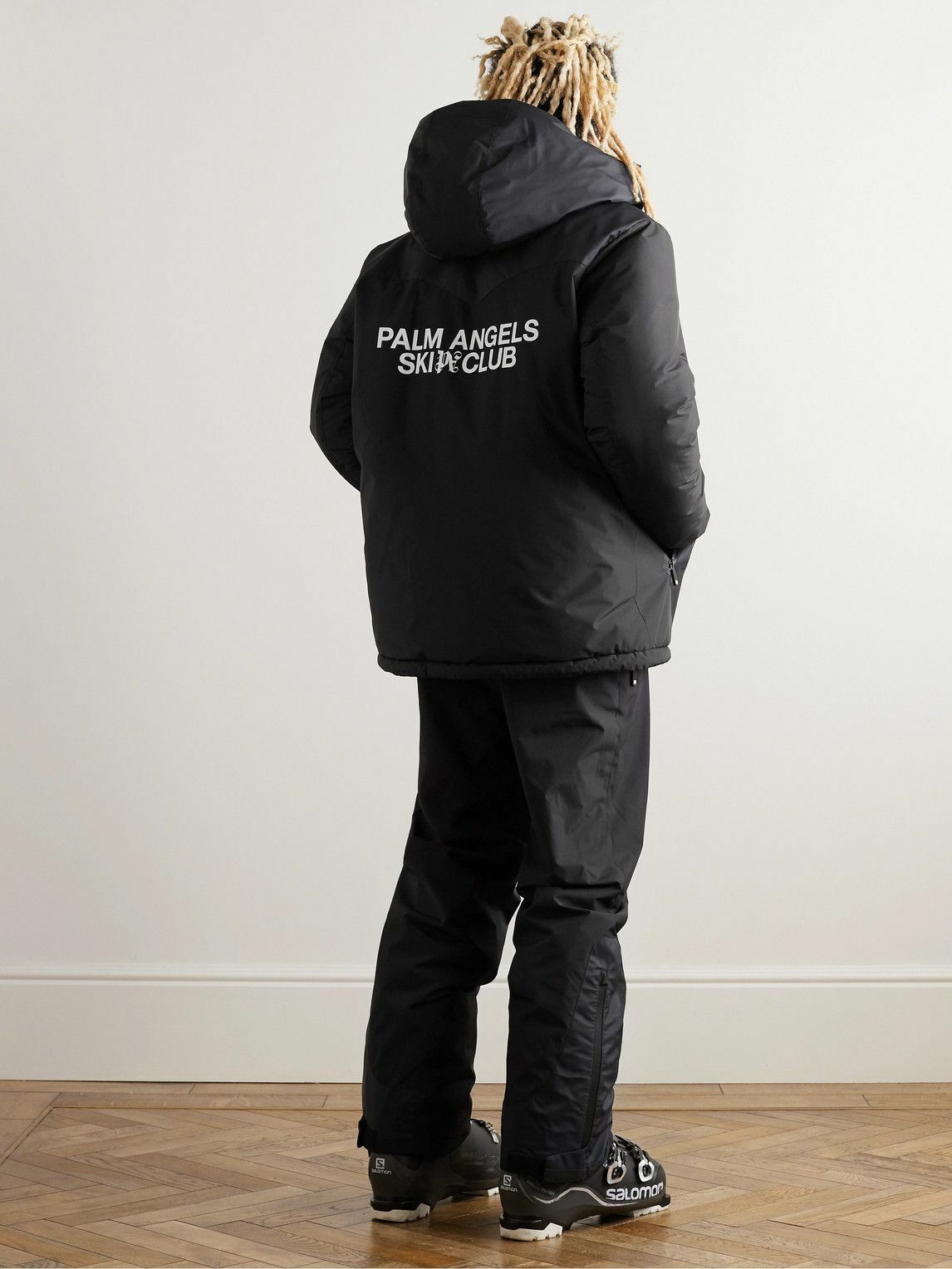 PALM ANGELS Appliquéd Leather Varsity Jacket for Men
