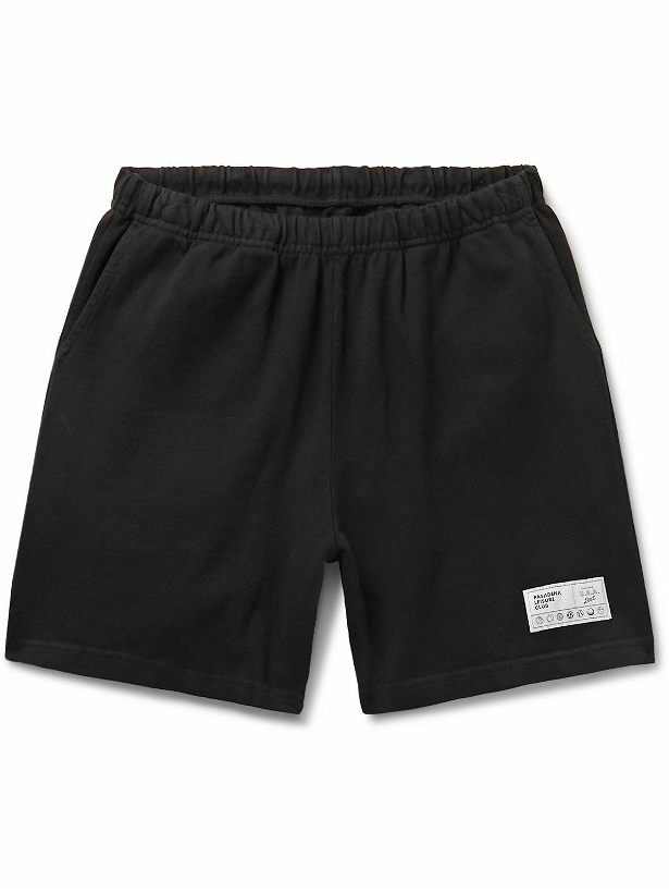 Photo: Pasadena Leisure Club - Straight-Leg Logo-Appliquéd Cotton-Jersey Shorts - Black