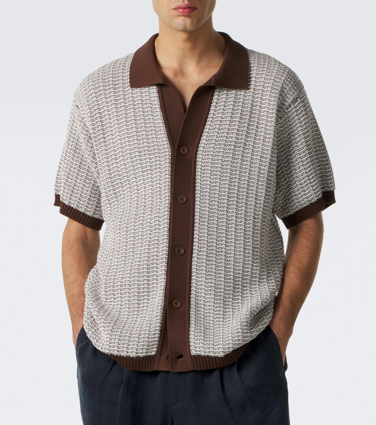 Frescobol Carioca Pinto crochet cotton shirt