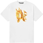 Palm Angels Men's Burning PA Monogram T-Shirt in White
