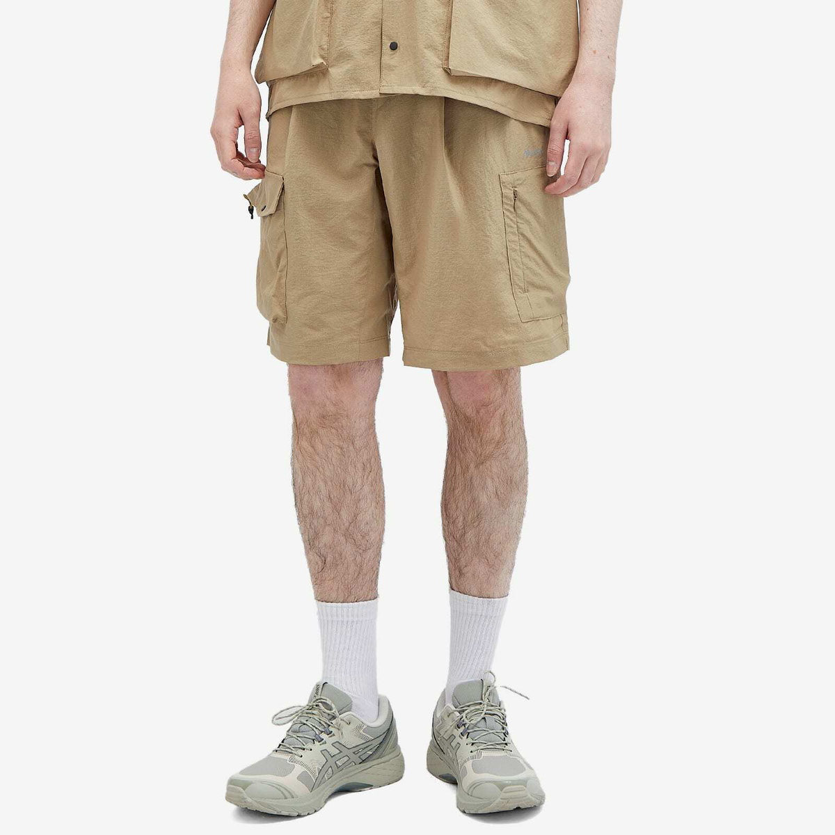 Nanga Men's Dot Air Utility Pocket Cargo Shorts in Beige