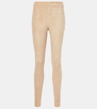 Joseph Mid-rise suede leggings
