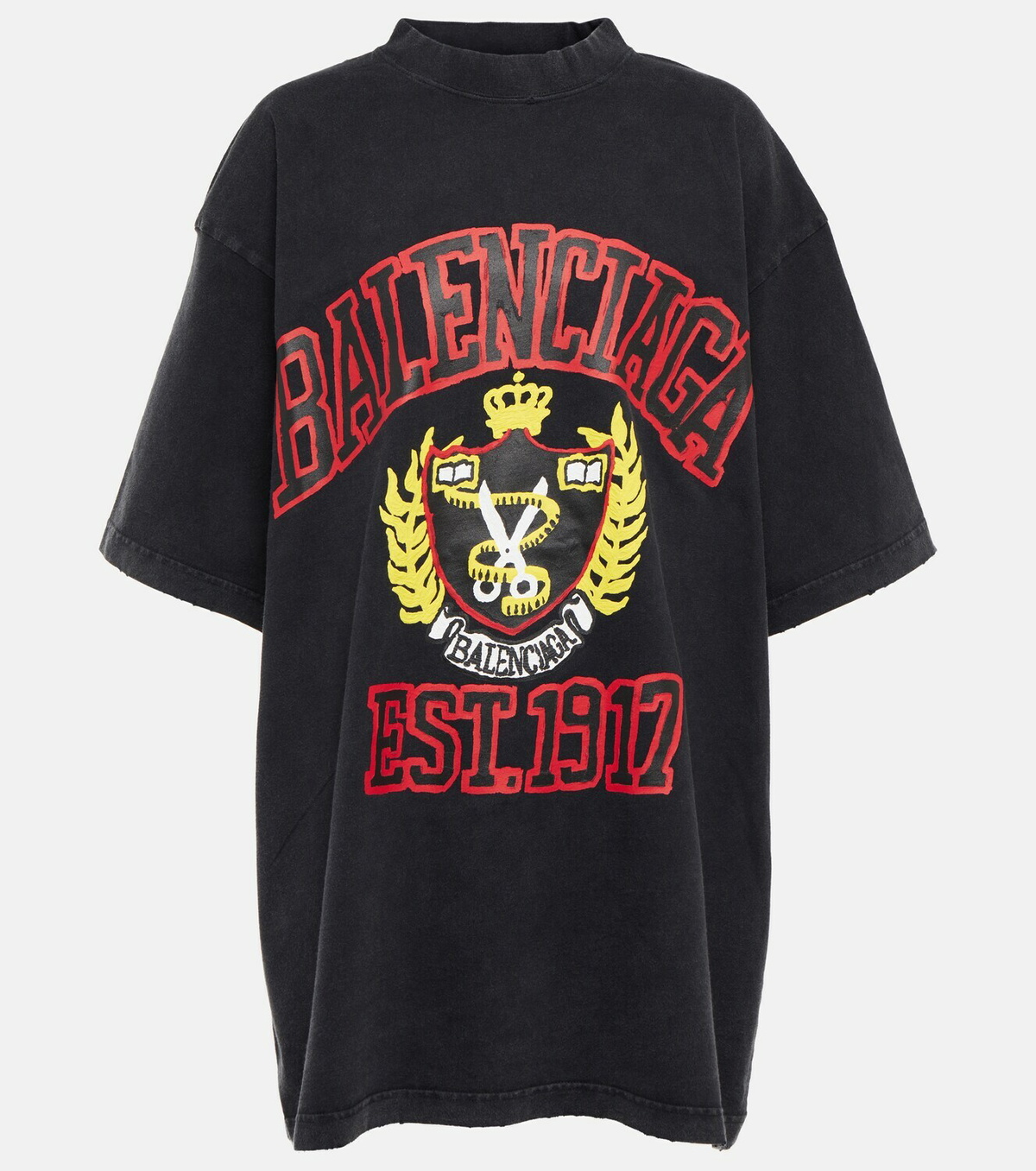 Balenciaga - College logo cotton T-shirt Balenciaga