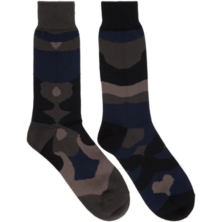 Photo: Sacai Navy and Black Camouflage Socks