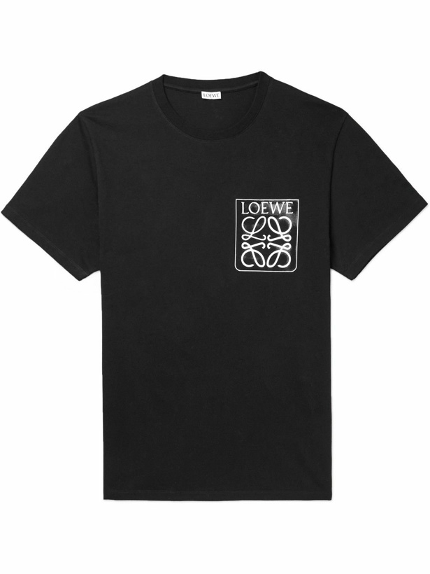 Photo: Loewe - Anagram Logo-Detailed Cotton-Jersey T-Shirt - Black