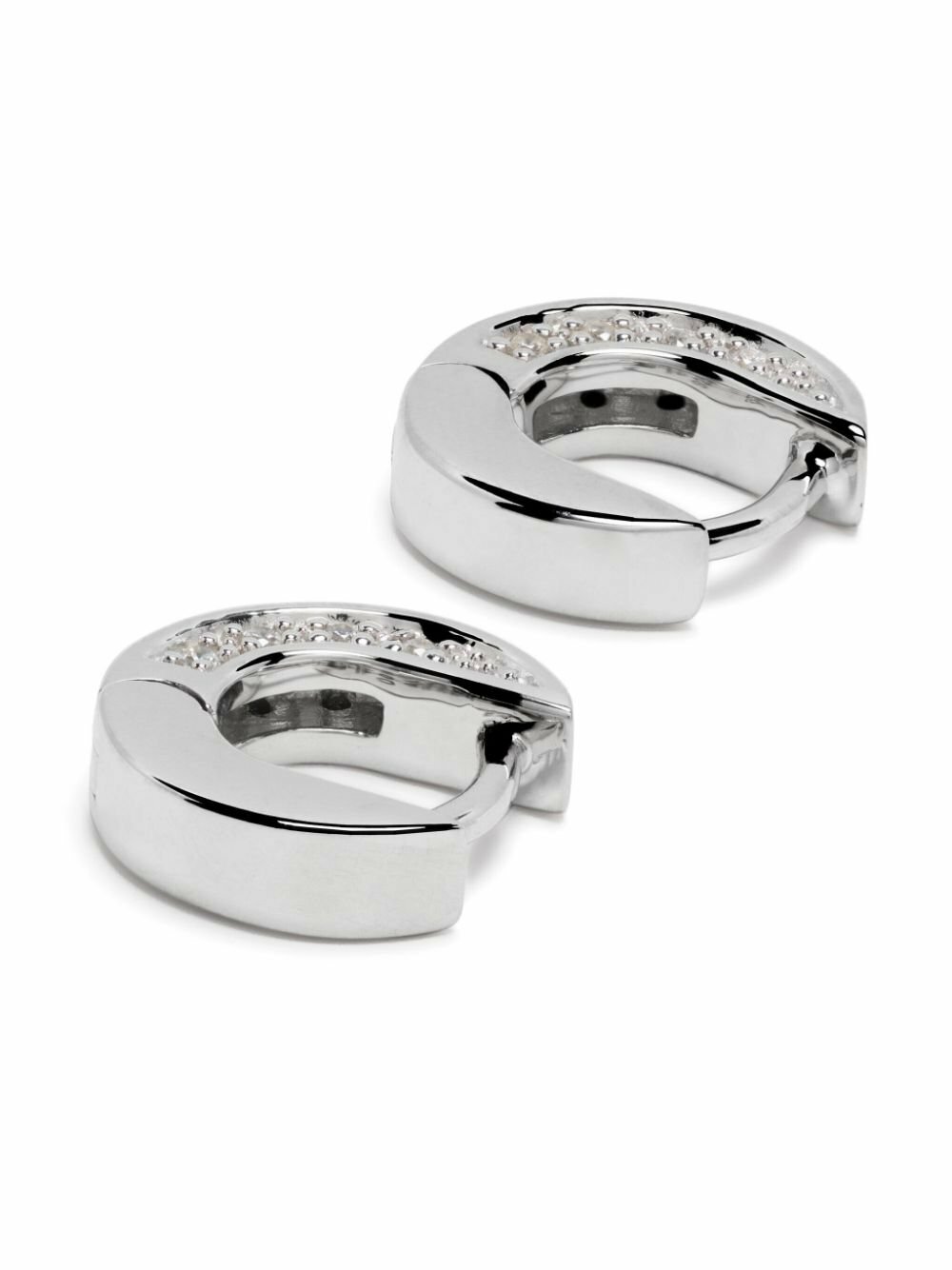 Tom Wood Sterling Silver Nova Huggies Zirconia Earrings
