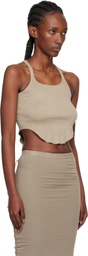 Rick Owens DRKSHDW Taupe Concordians Basic Rib Tank Top
