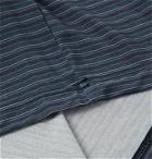 ERMENEGILDO ZEGNA - Striped Stretch-Modal T-Shirt - Blue