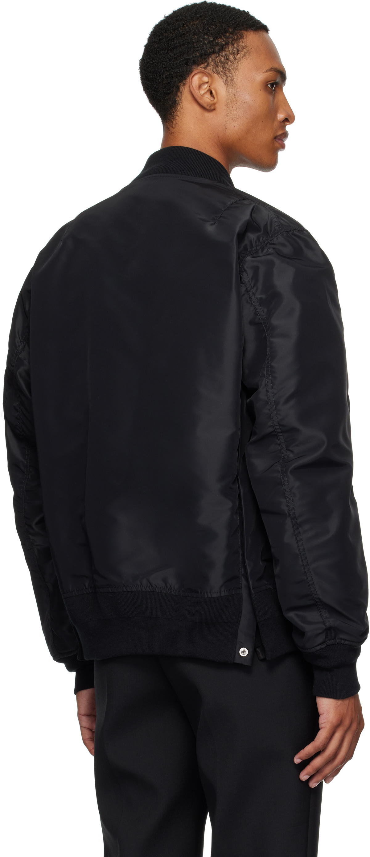 sacai Black Nylon Twill Bomber Jacket Sacai