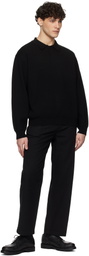 Uniform Bridge Black Collar L/S Knit Polo