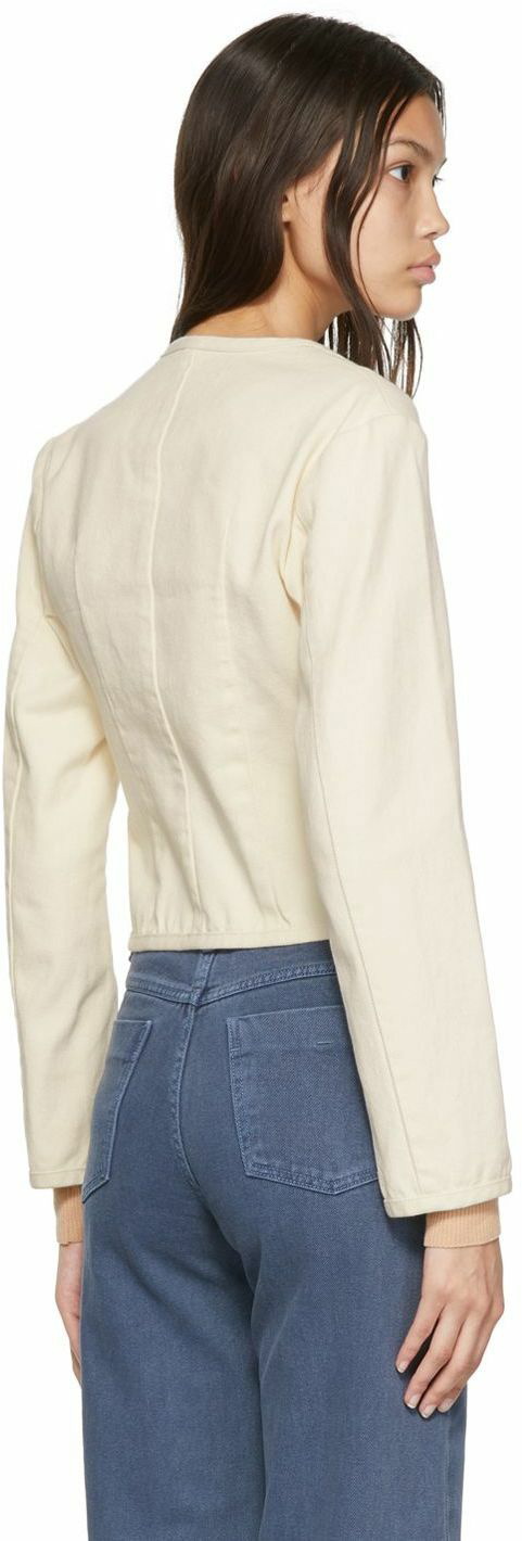 LOW CLASSIC Off-White Short Denim Jacket Low Classic