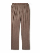 Rubinacci - Leisure Straight-Leg Pleated Wool-Flannel Trousers - Brown