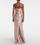 Marmar Halim Caped satin bustier gown