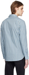 RRL Blue Slim-Fit Striped Shirt