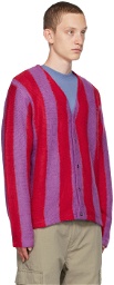 Stüssy Red & Purple Stripe Cardigan