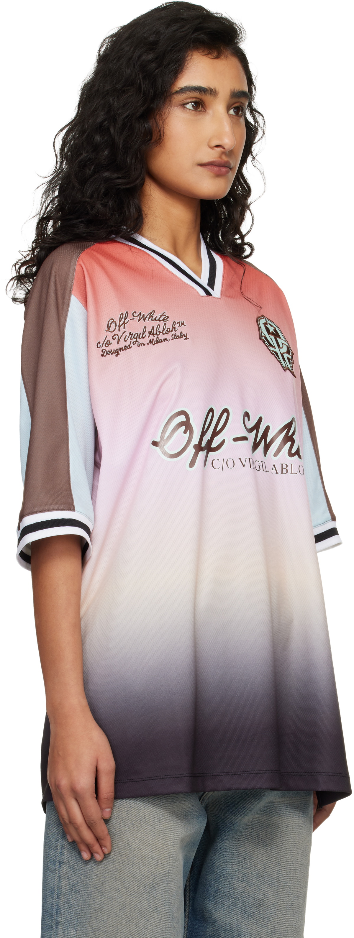 Off-White Pink Soccer Jersey