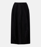 The Row Galyra cotton and silk satin midi skirt