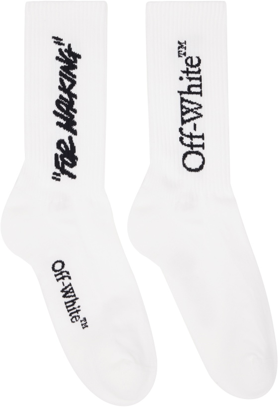 Photo: Off-White White Quote Mid Socks