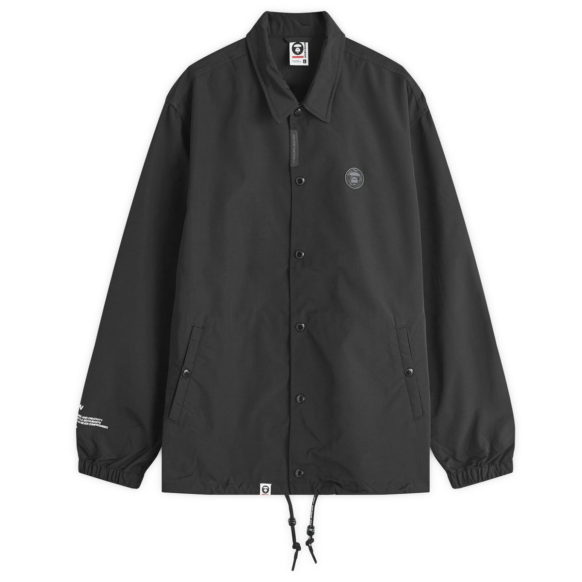 Men's AAPE Nylon Coach Jacket in Black AAPE by A Bathing Ape