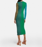 Staud - Shoko colorblocked ribbed-knit midi dress