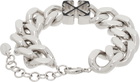 Off-White Silver Enamel Arrow Chain Bracelet