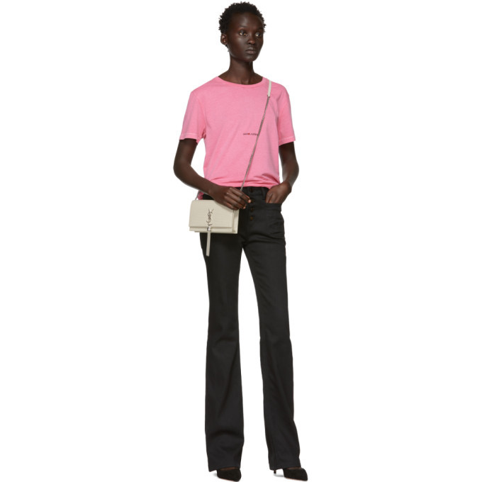 Saint Laurent Pink Rive Gauche Logo T-Shirt Saint Laurent