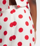 Cala de la Cruz Bruna polka-dot linen maxi skirt