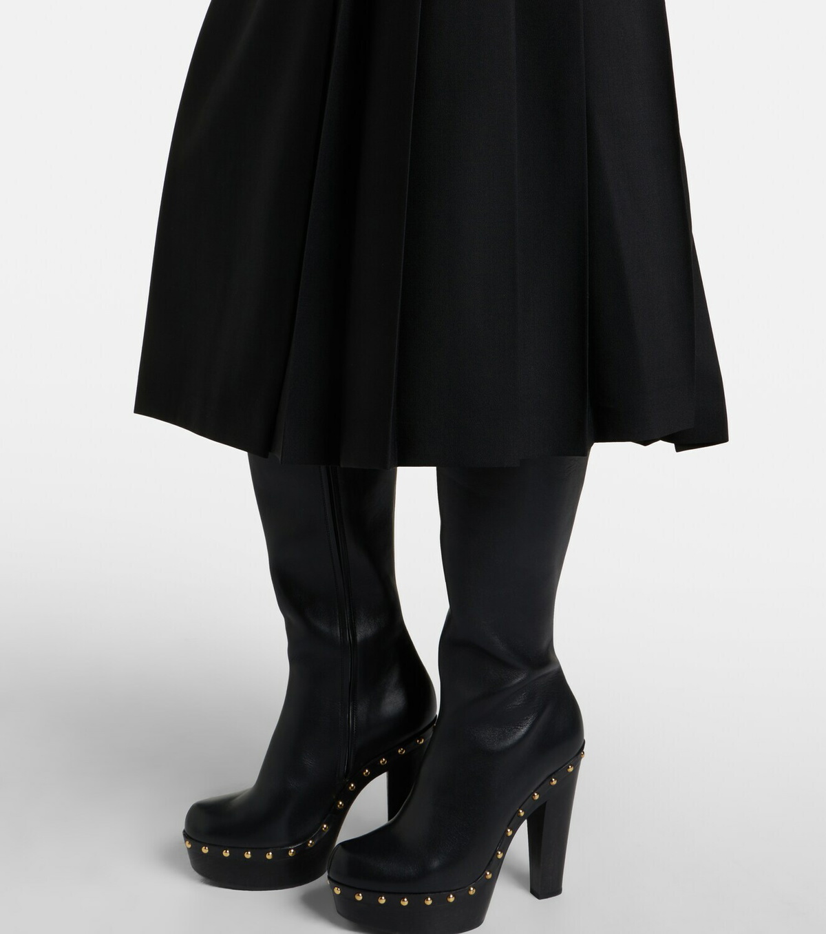 Chloé Pleated virgin wool midi skirt