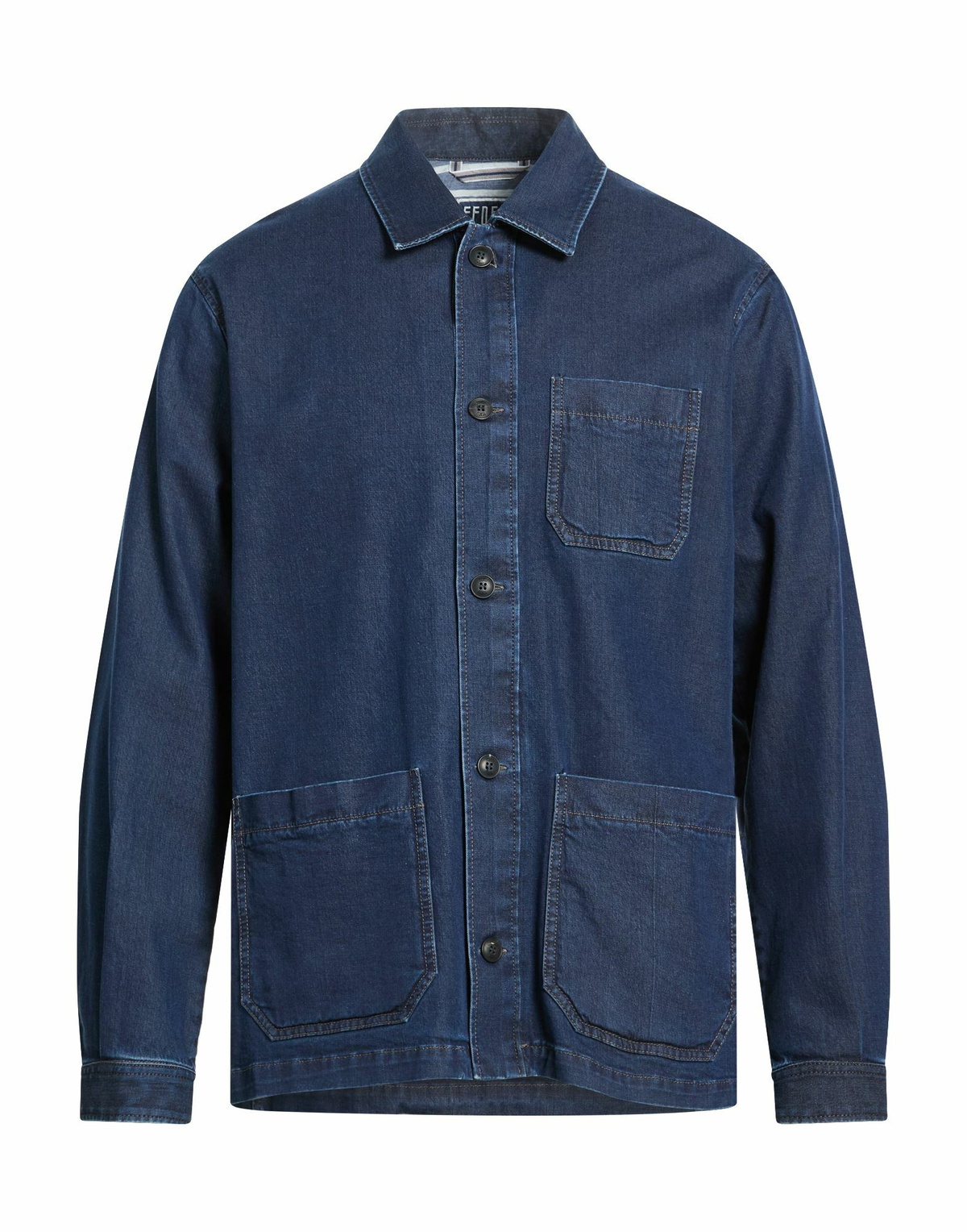 Fedeli Mens Denim shirt in Blue