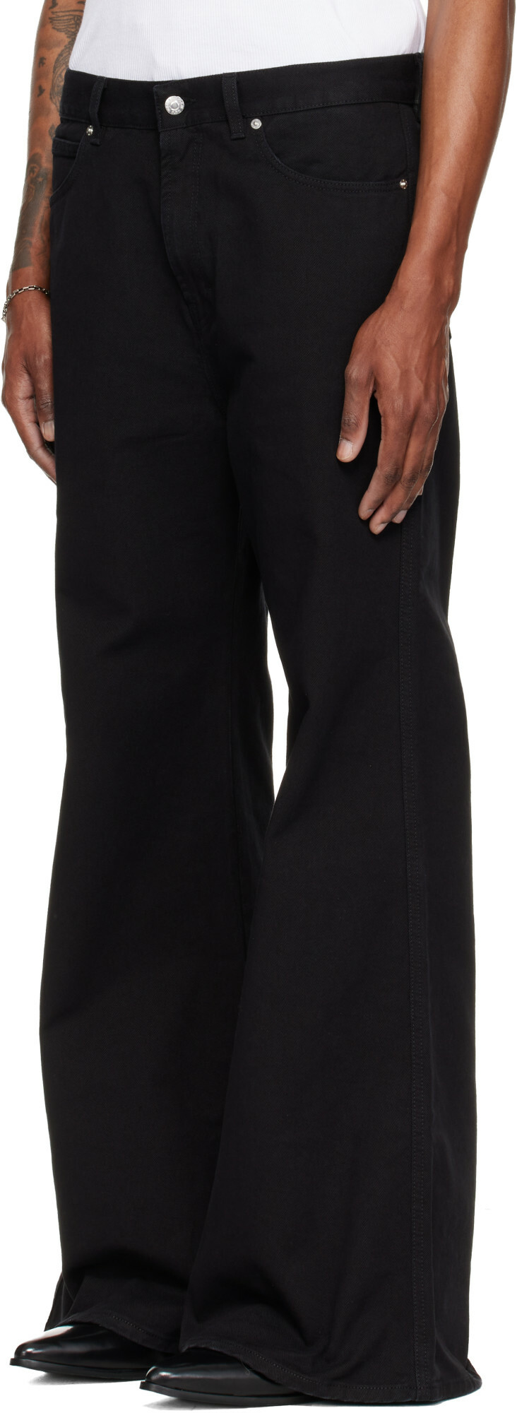 LU'U DAN Black Denim Phat Jeans