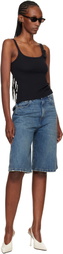 Courrèges Black Buckle 90's Rib Tank Top