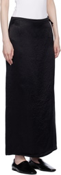 Filippa K Black Crinkled Pencil Maxi Skirt