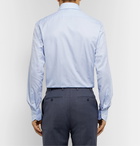 Ermenegildo Zegna - Light-Blue Cutaway-Collar Checked Cotton Shirt - Blue