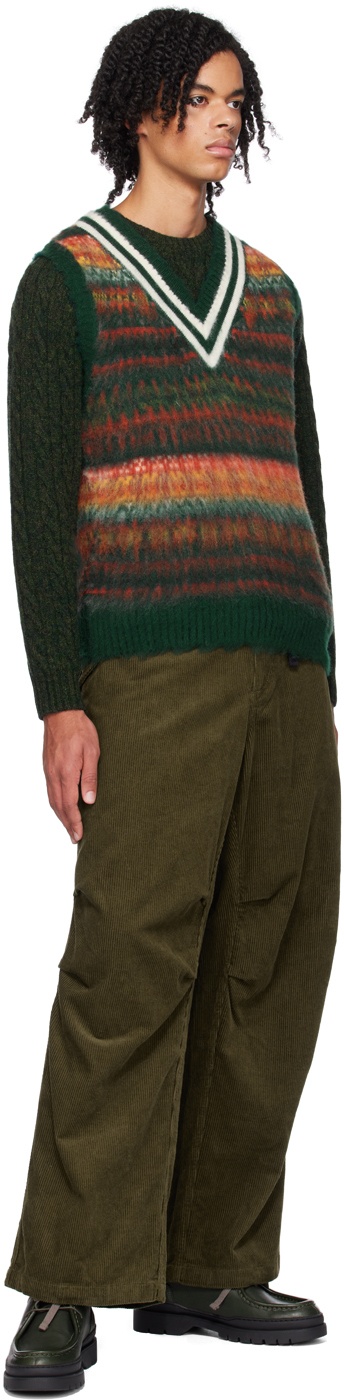 BEAMS PLUS Green Crewneck Sweater Beams Plus