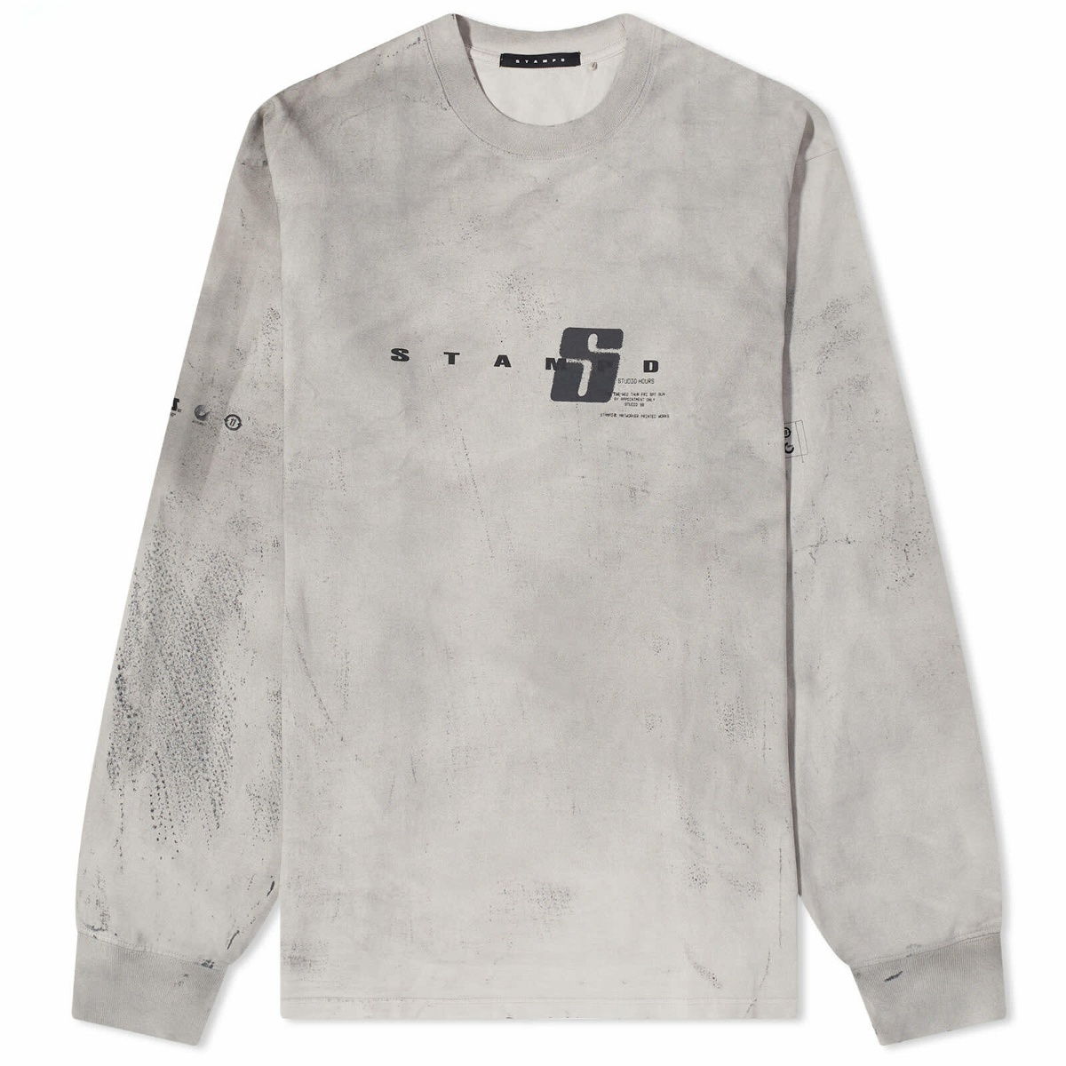 Photo: Stampd Men's Long Sleeve Transit Relaxed T-Shirt in Cement